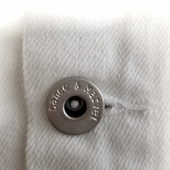 Dance & Marvel White Gray Raw Hem Crop Distressed Convertible Denim  Jacket, M - Picture 10 of 10